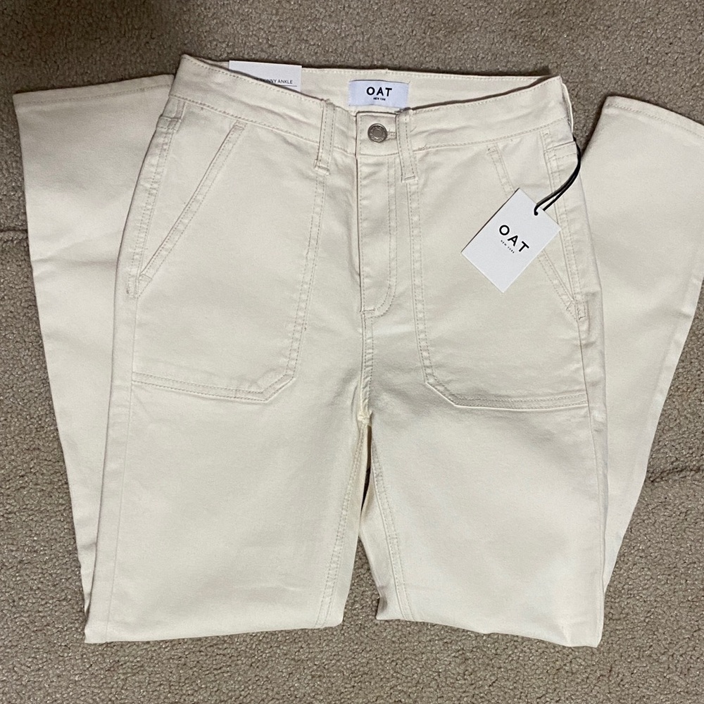 OAT Cream High-Waisted Pants